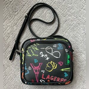 Karl Lagerfeld Graffiti Camera Bag Crossbody